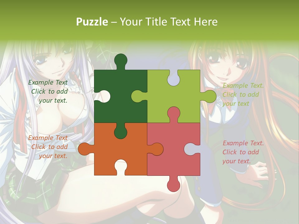 A Couple Of Anime Girls Are Posing For A Picture PowerPoint Template