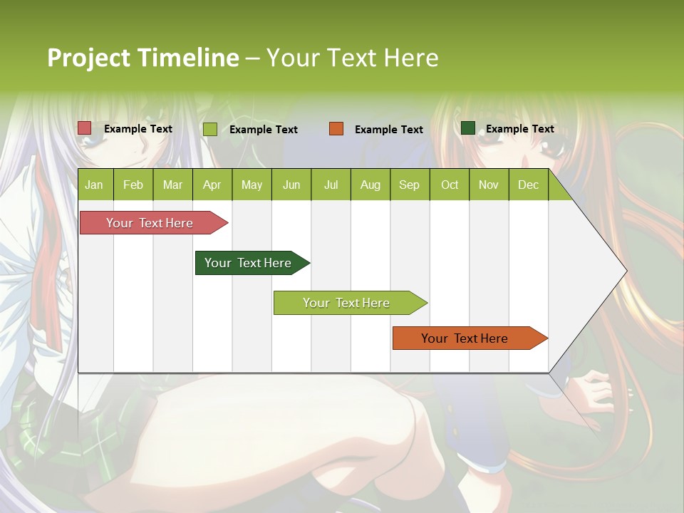 A Couple Of Anime Girls Are Posing For A Picture PowerPoint Template