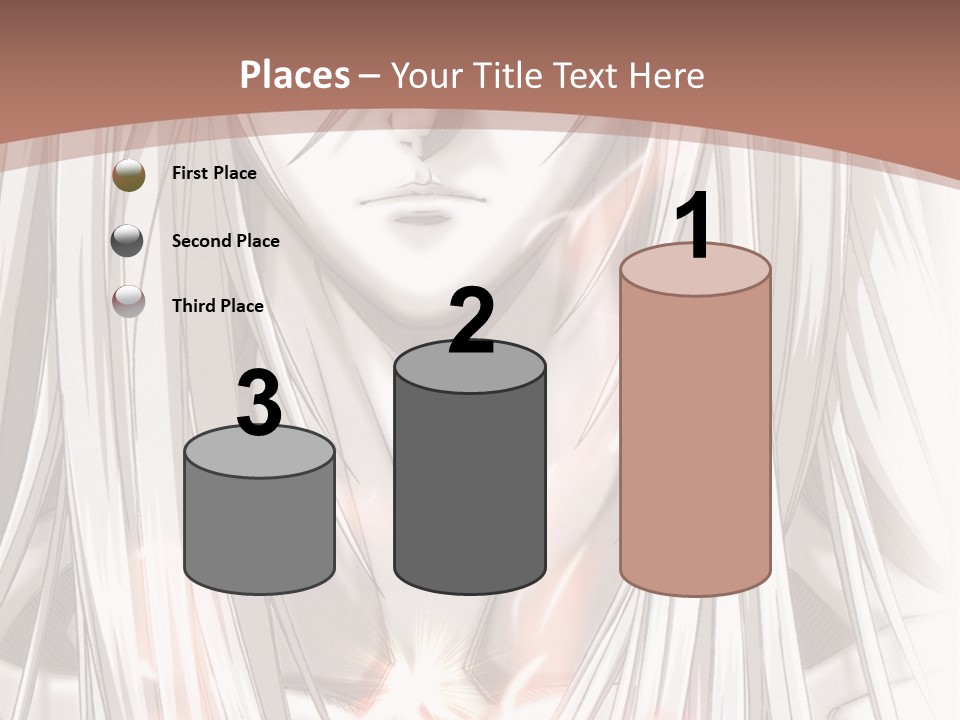 A Anime Character With Long Hair And Red Eyes PowerPoint Template