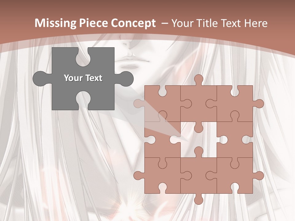 A Anime Character With Long Hair And Red Eyes PowerPoint Template