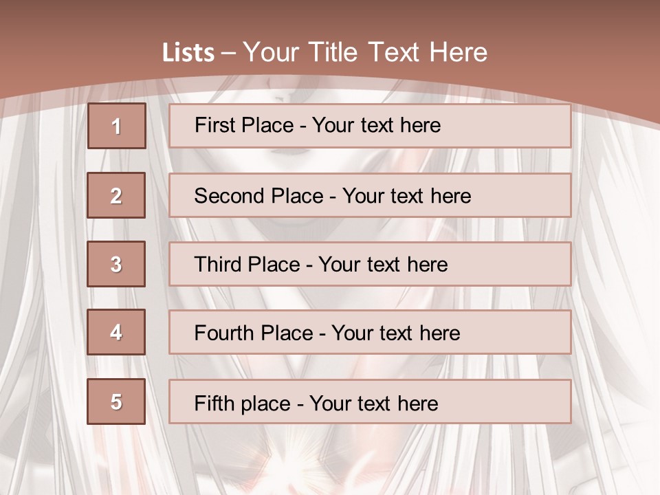 A Anime Character With Long Hair And Red Eyes PowerPoint Template