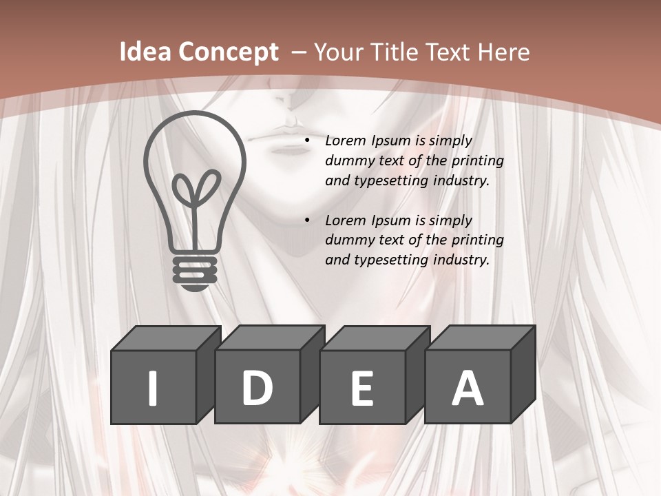 A Anime Character With Long Hair And Red Eyes PowerPoint Template