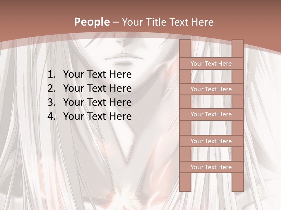 A Anime Character With Long Hair And Red Eyes PowerPoint Template