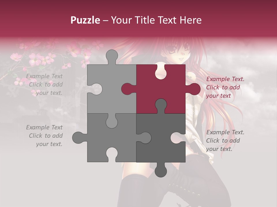 A Girl With Pink Hair And Boots Is Posing For A Picture PowerPoint Template