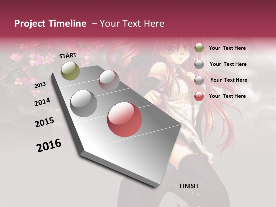A Girl With Pink Hair And Boots Is Posing For A Picture PowerPoint Template