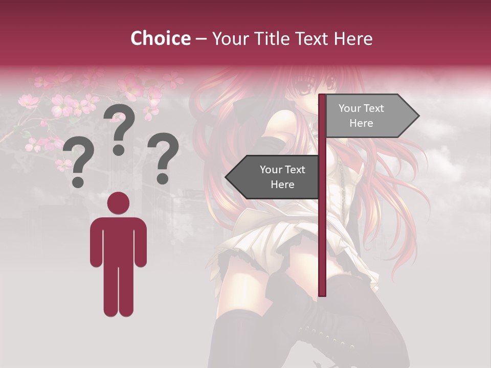 A Girl With Pink Hair And Boots Is Posing For A Picture PowerPoint Template