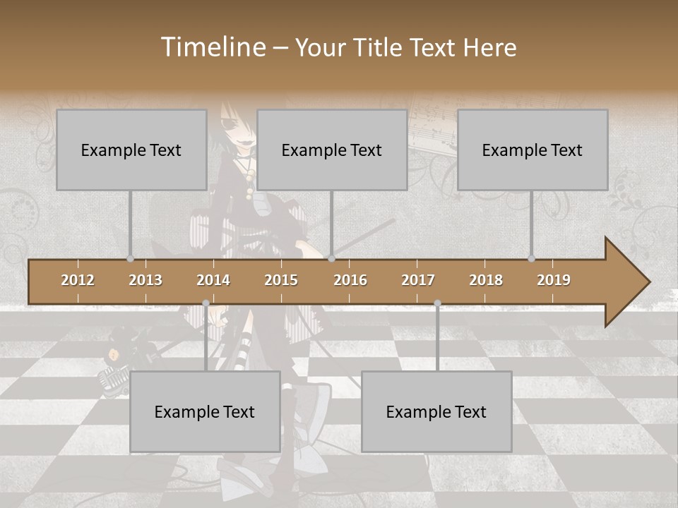 A Anime Character Is Standing On A Checkered Floor PowerPoint Template