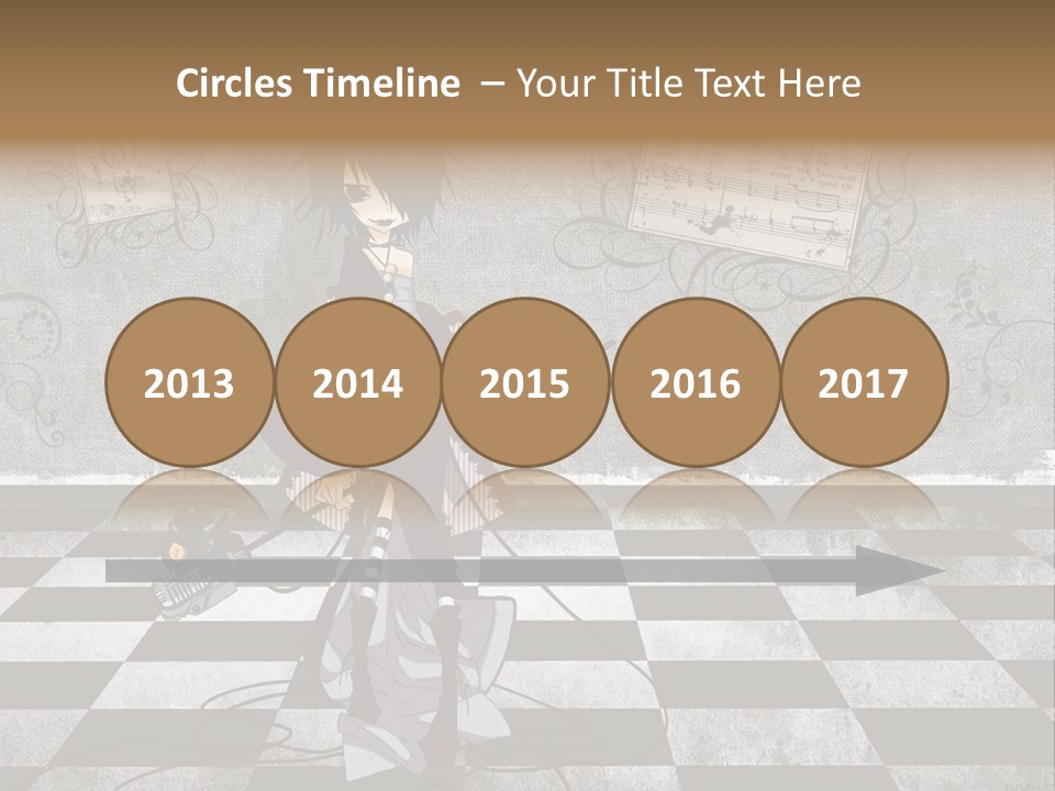 A Anime Character Is Standing On A Checkered Floor PowerPoint Template