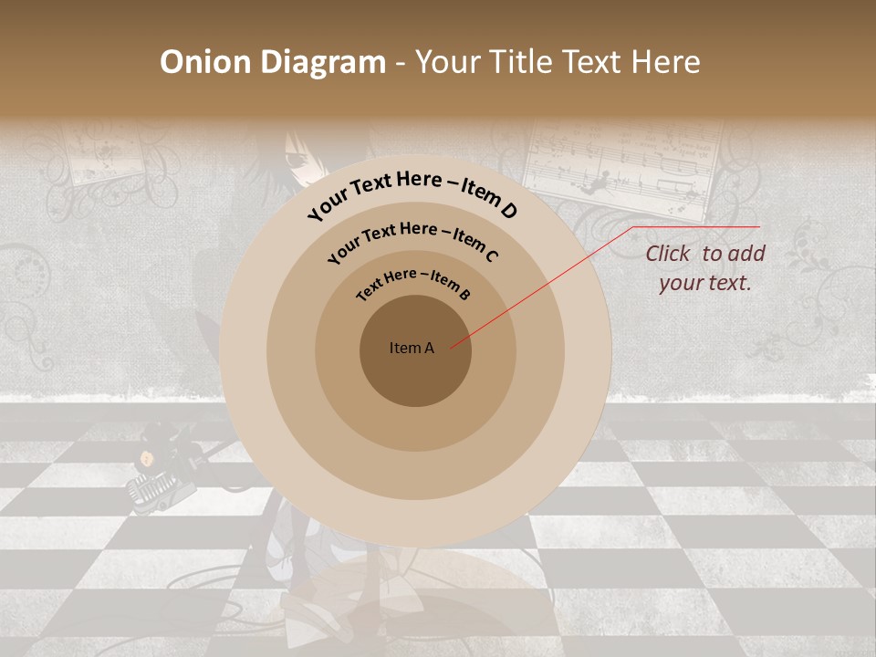 A Anime Character Is Standing On A Checkered Floor PowerPoint Template