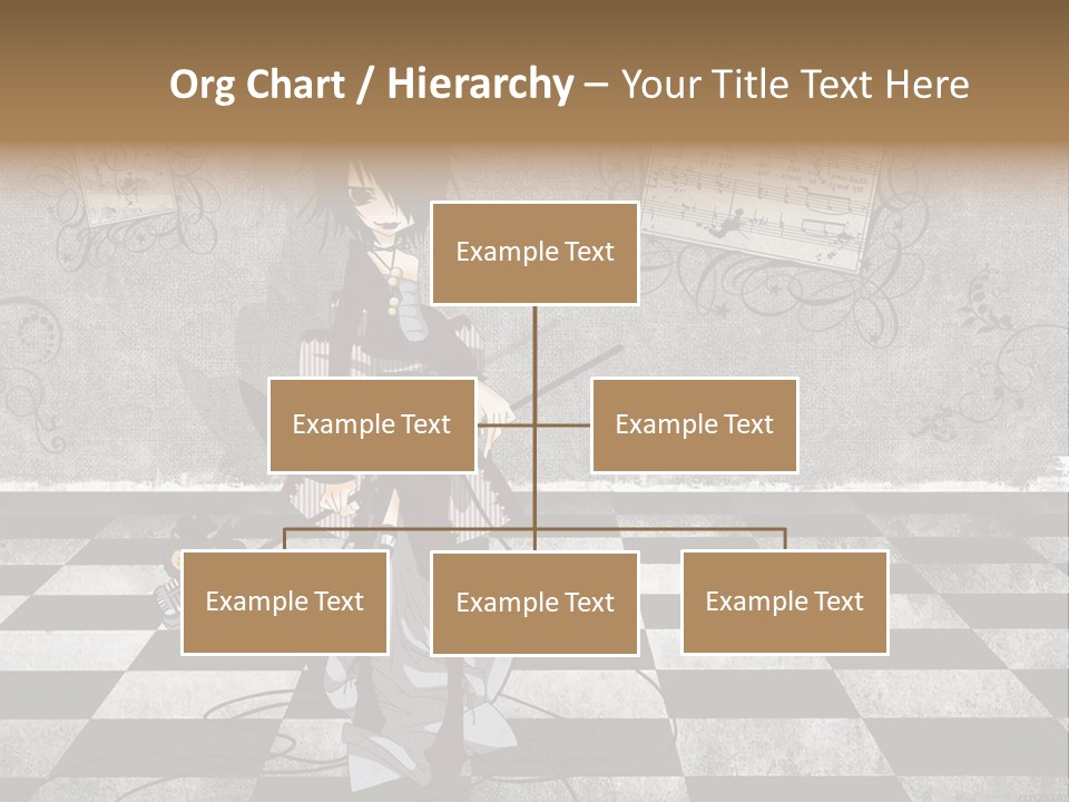 A Anime Character Is Standing On A Checkered Floor PowerPoint Template