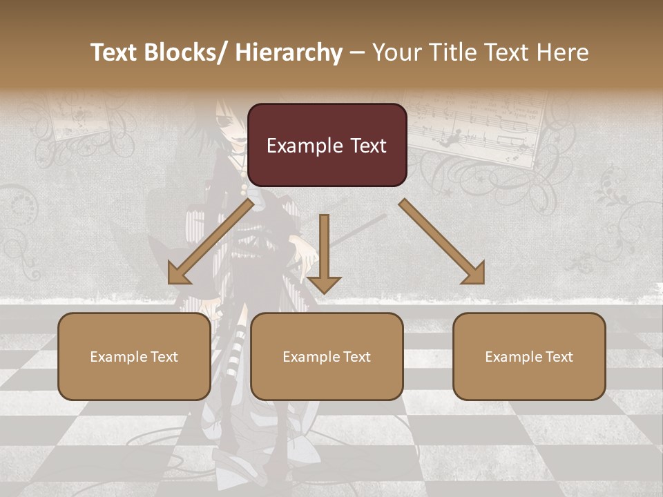 A Anime Character Is Standing On A Checkered Floor PowerPoint Template