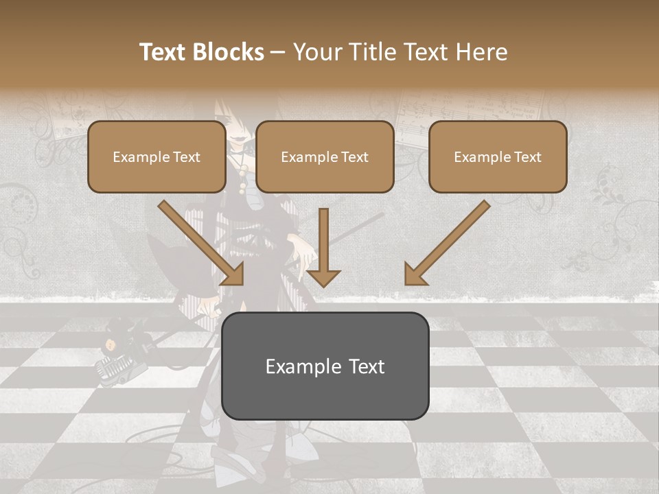 A Anime Character Is Standing On A Checkered Floor PowerPoint Template