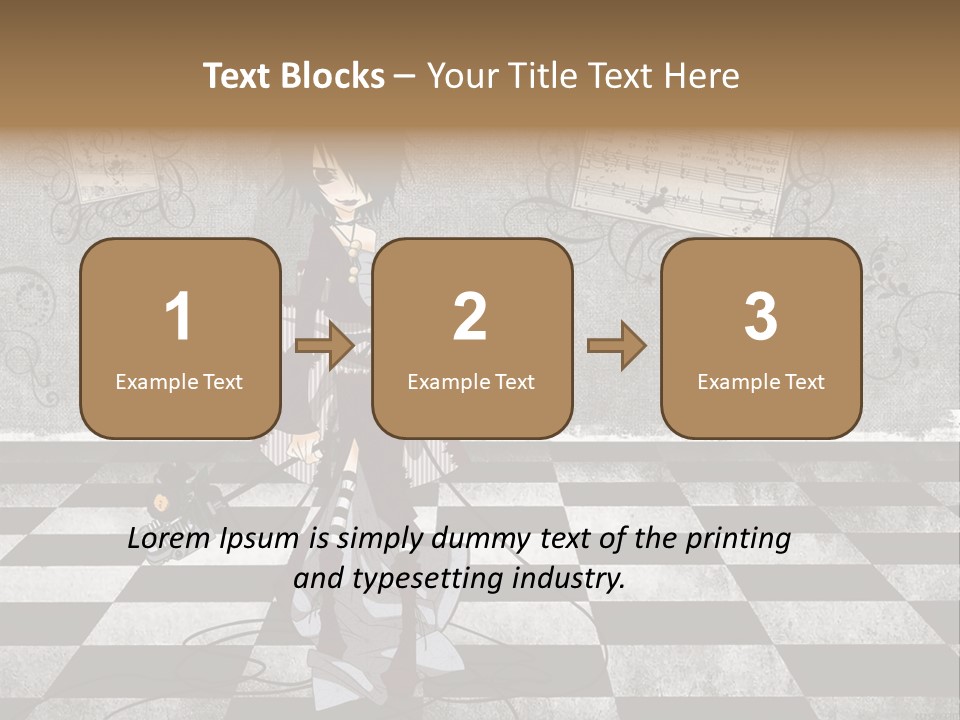 A Anime Character Is Standing On A Checkered Floor PowerPoint Template