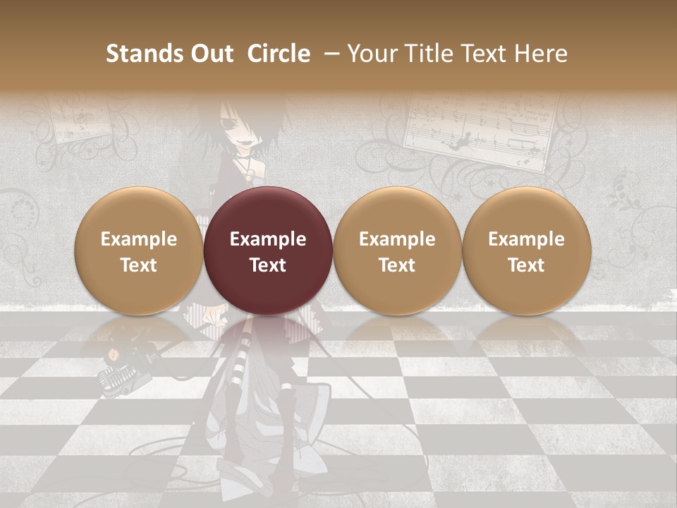 A Anime Character Is Standing On A Checkered Floor PowerPoint Template