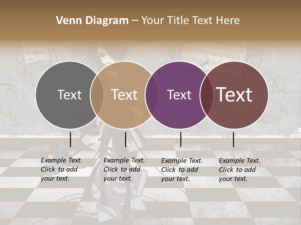 A Anime Character Is Standing On A Checkered Floor PowerPoint Template