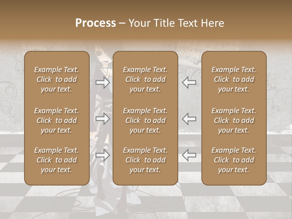 A Anime Character Is Standing On A Checkered Floor PowerPoint Template