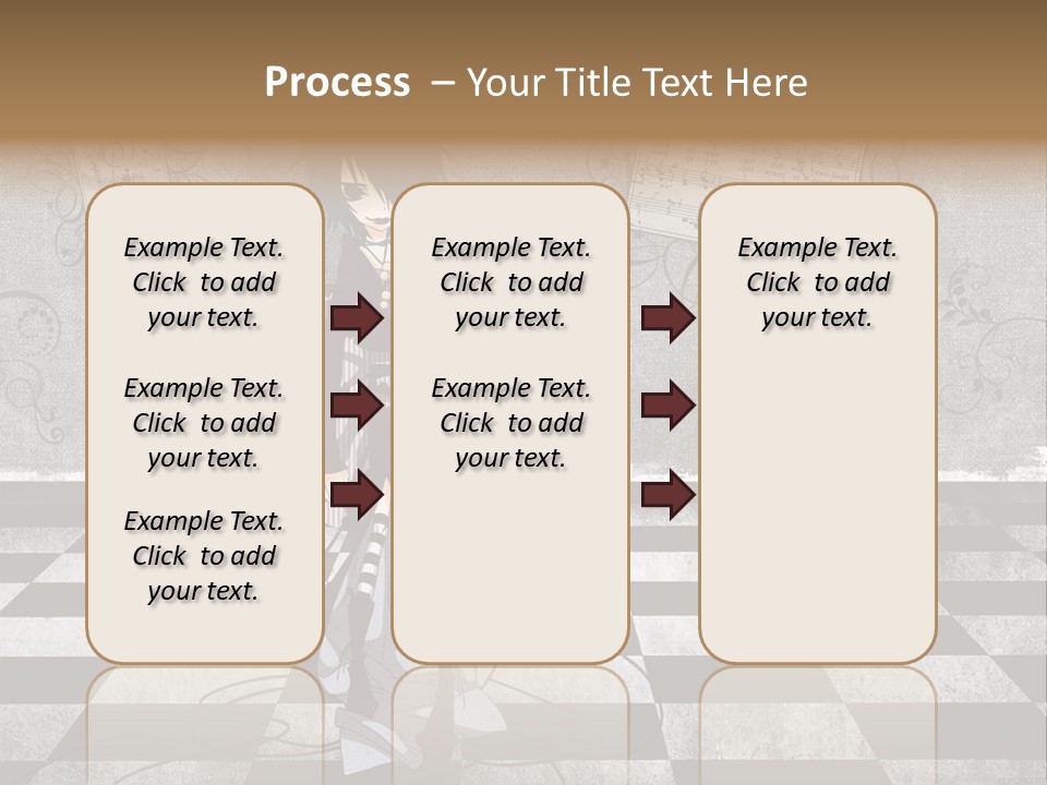 A Anime Character Is Standing On A Checkered Floor PowerPoint Template