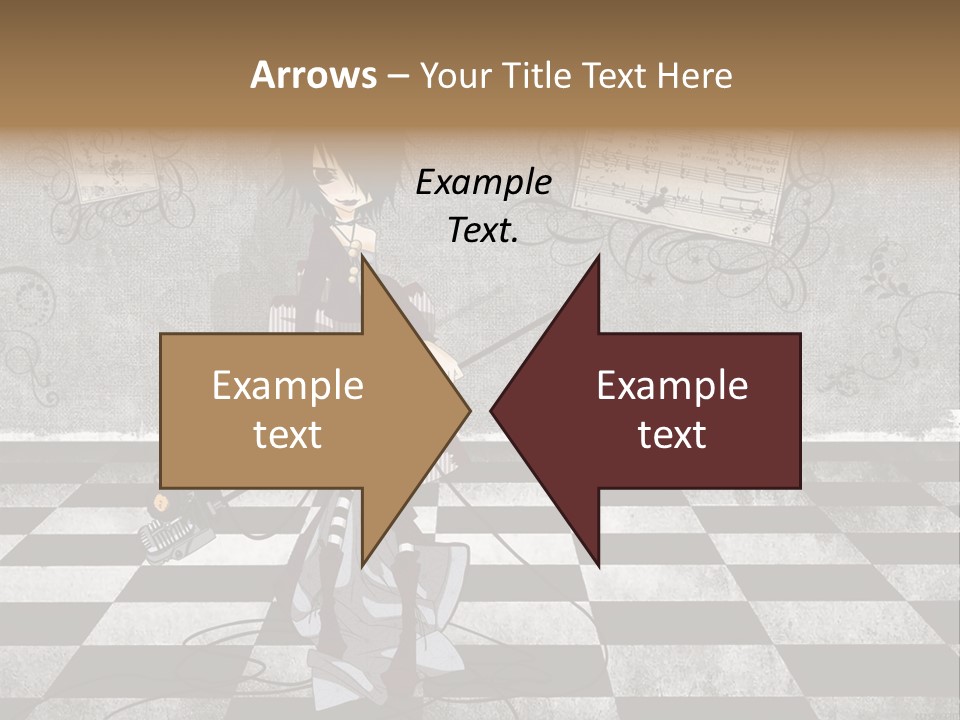 A Anime Character Is Standing On A Checkered Floor PowerPoint Template