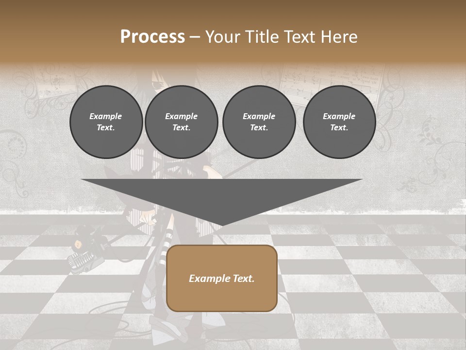 A Anime Character Is Standing On A Checkered Floor PowerPoint Template