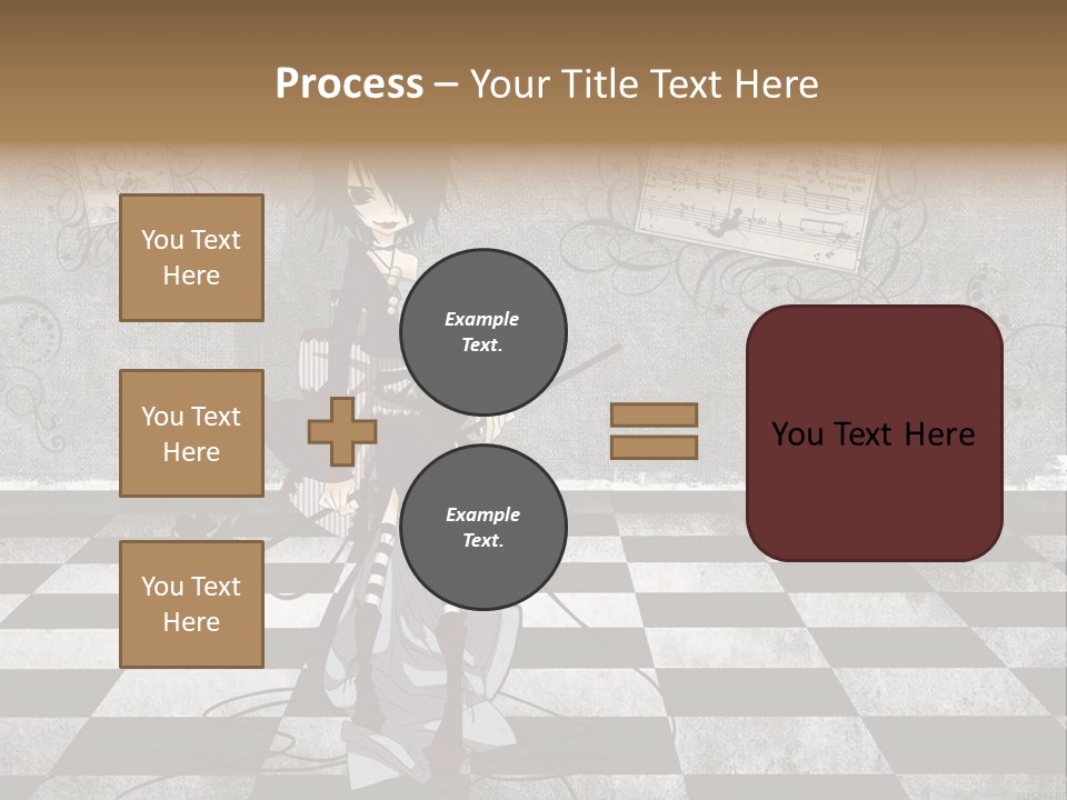 A Anime Character Is Standing On A Checkered Floor PowerPoint Template