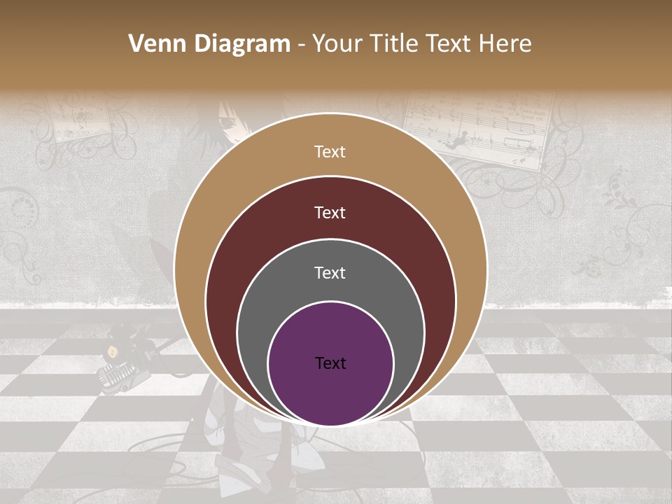 A Anime Character Is Standing On A Checkered Floor PowerPoint Template