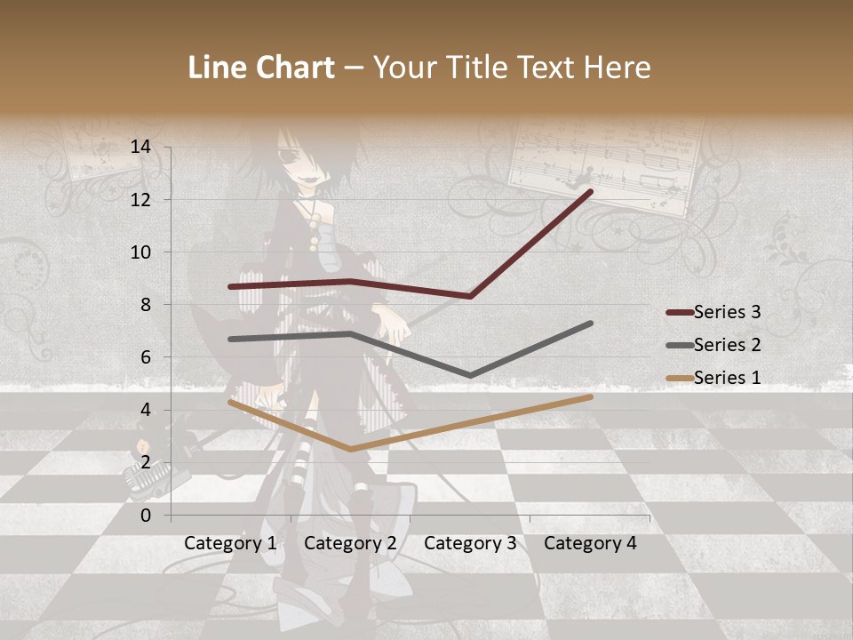 A Anime Character Is Standing On A Checkered Floor PowerPoint Template