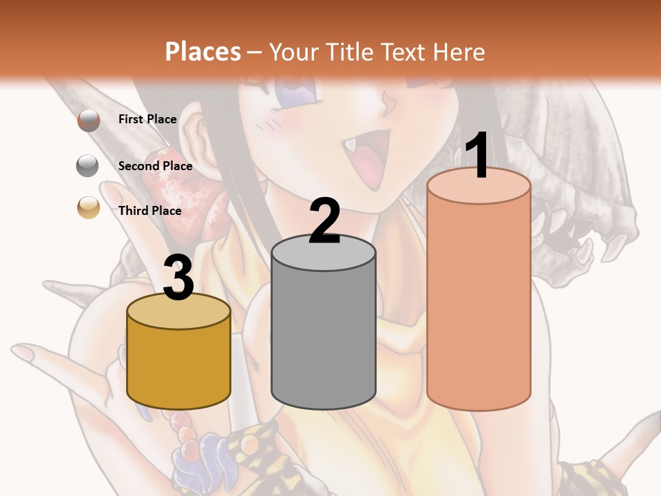 A Woman Holding A Knife And A Bird On Her Arm PowerPoint Template