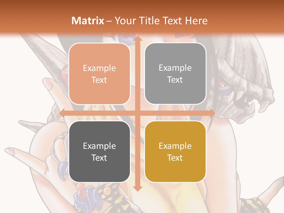 A Woman Holding A Knife And A Bird On Her Arm PowerPoint Template