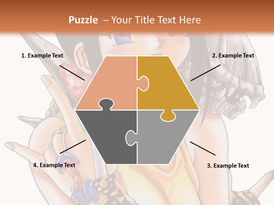 A Woman Holding A Knife And A Bird On Her Arm PowerPoint Template