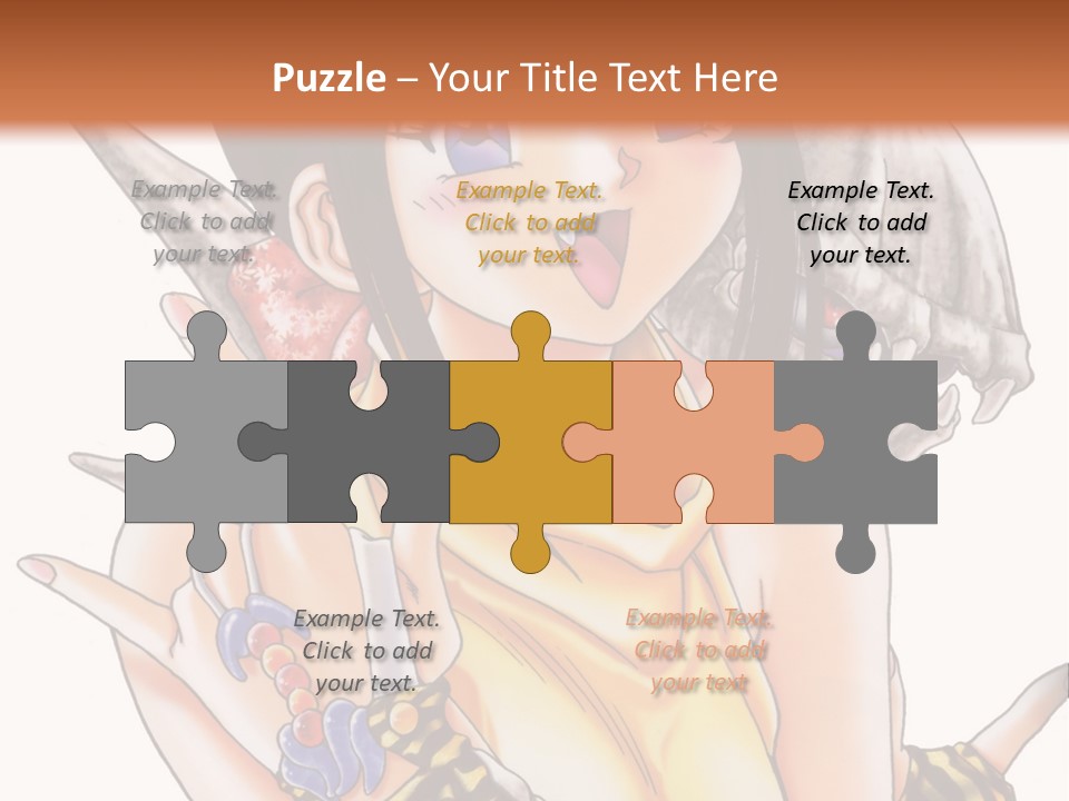 A Woman Holding A Knife And A Bird On Her Arm PowerPoint Template