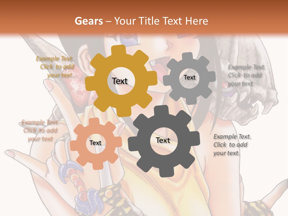 A Woman Holding A Knife And A Bird On Her Arm PowerPoint Template