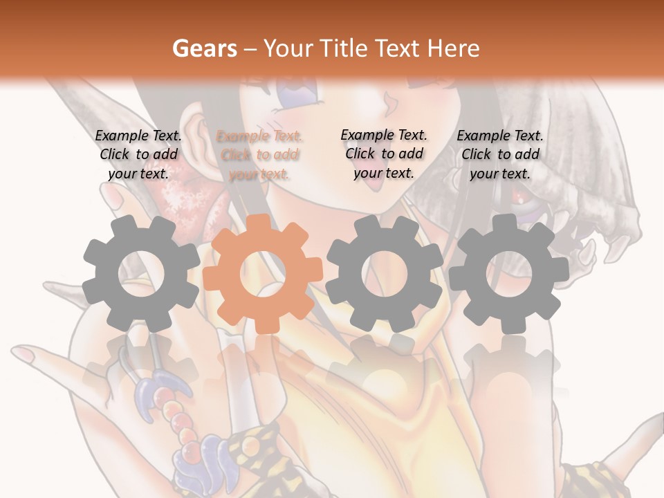 A Woman Holding A Knife And A Bird On Her Arm PowerPoint Template