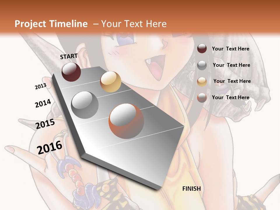 A Woman Holding A Knife And A Bird On Her Arm PowerPoint Template