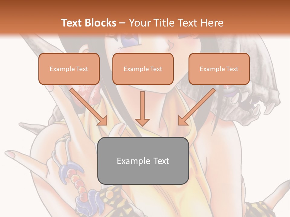 A Woman Holding A Knife And A Bird On Her Arm PowerPoint Template