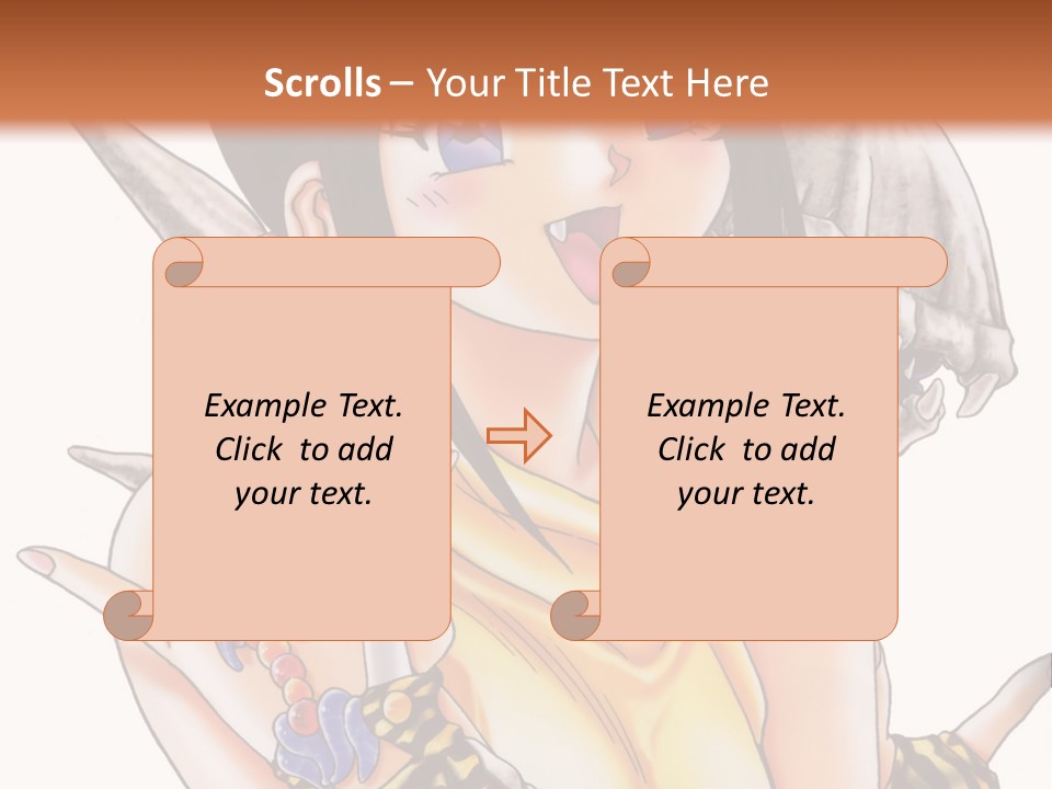 A Woman Holding A Knife And A Bird On Her Arm PowerPoint Template