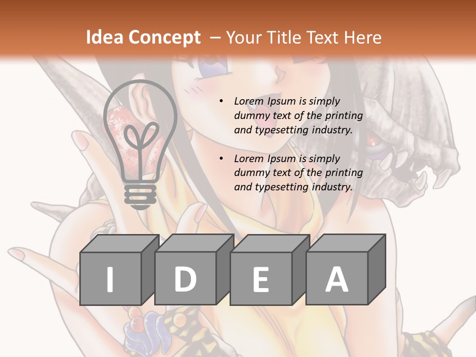 A Woman Holding A Knife And A Bird On Her Arm PowerPoint Template