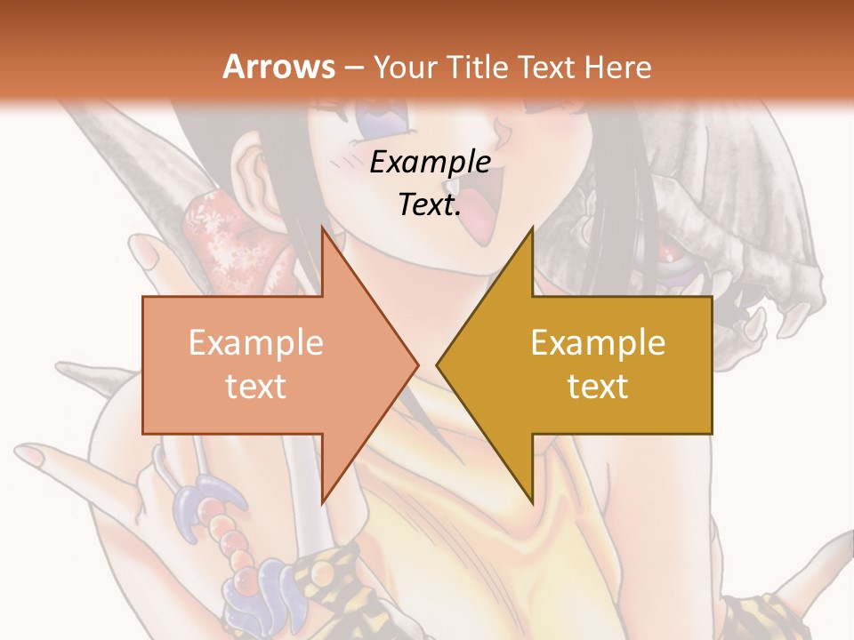 A Woman Holding A Knife And A Bird On Her Arm PowerPoint Template