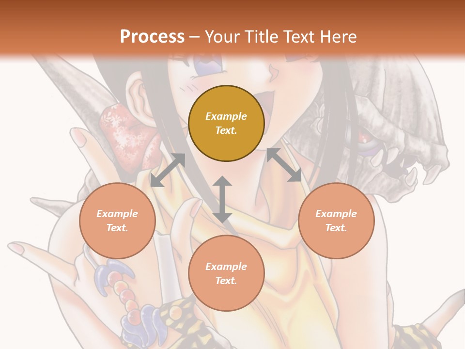 A Woman Holding A Knife And A Bird On Her Arm PowerPoint Template