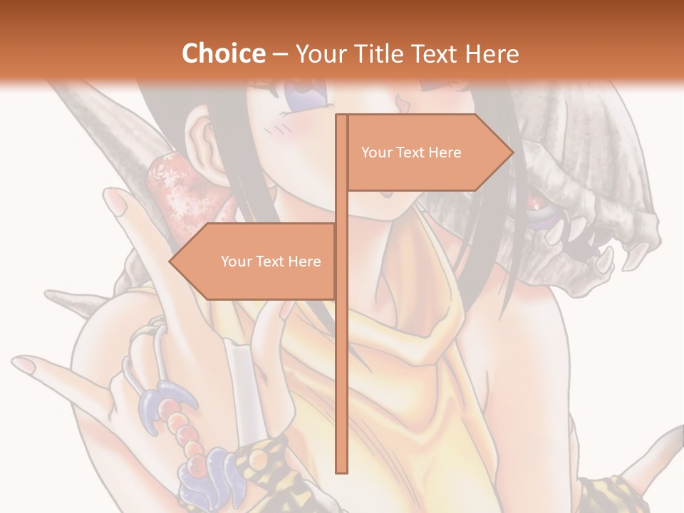 A Woman Holding A Knife And A Bird On Her Arm PowerPoint Template