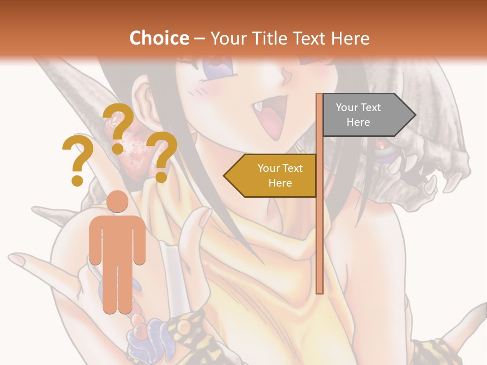 A Woman Holding A Knife And A Bird On Her Arm PowerPoint Template