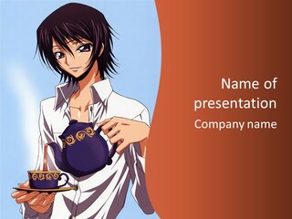 A Person Holding A Tea Pot And A Plate PowerPoint Template