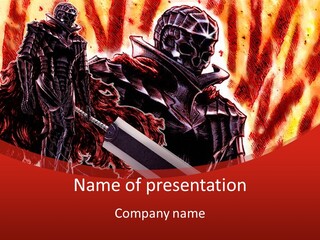A Couple Of Knights Standing Next To Each Other PowerPoint Template