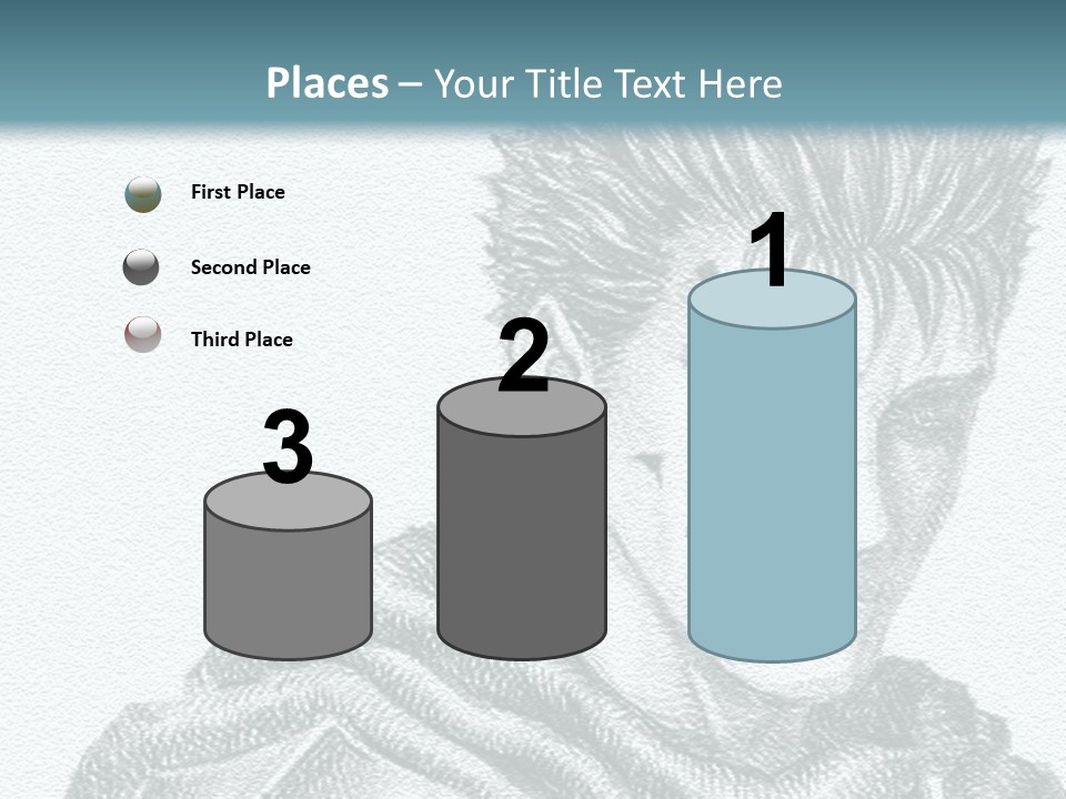 A Drawing Of A Man With Spiked Hair PowerPoint Template