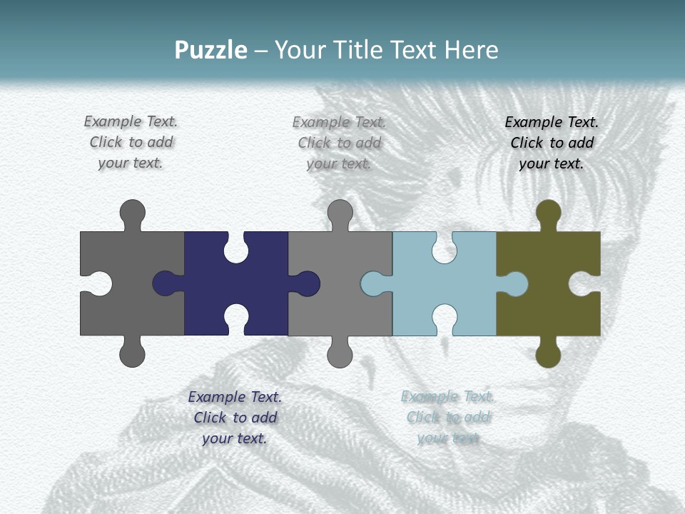 A Drawing Of A Man With Spiked Hair PowerPoint Template