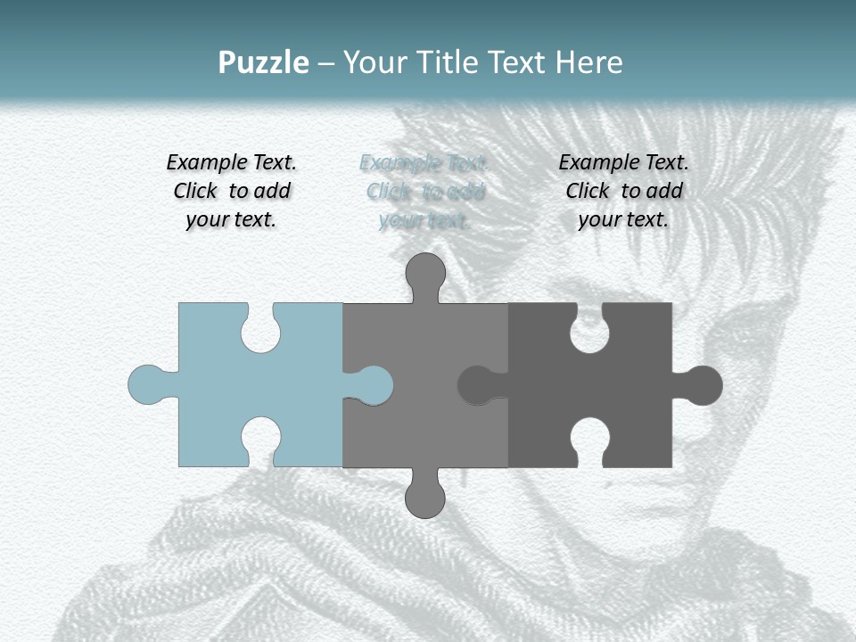 A Drawing Of A Man With Spiked Hair PowerPoint Template