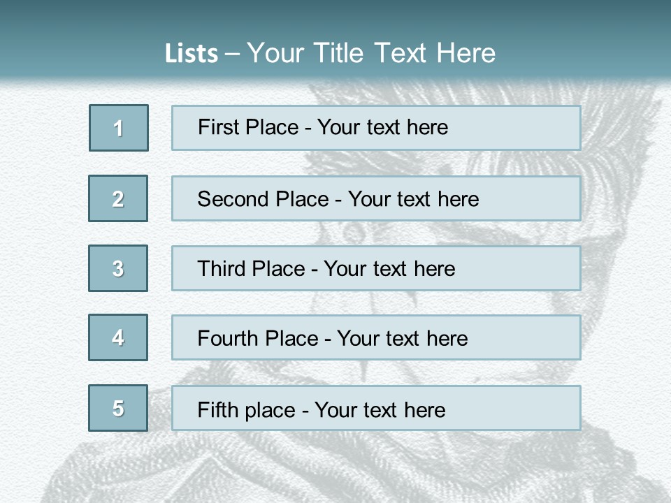 A Drawing Of A Man With Spiked Hair PowerPoint Template