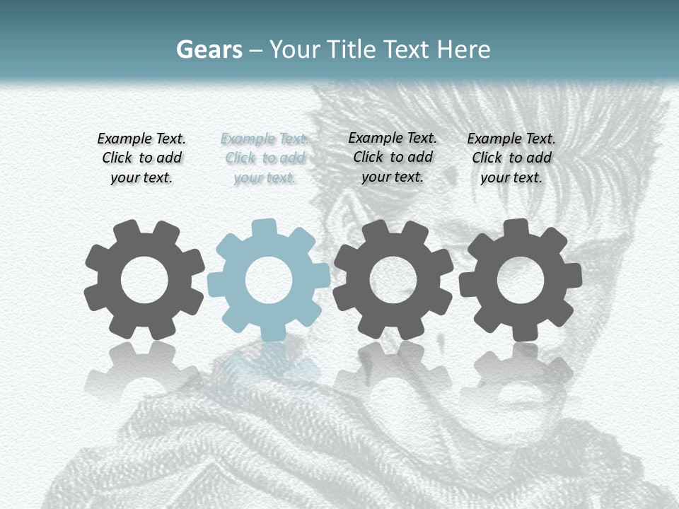 A Drawing Of A Man With Spiked Hair PowerPoint Template