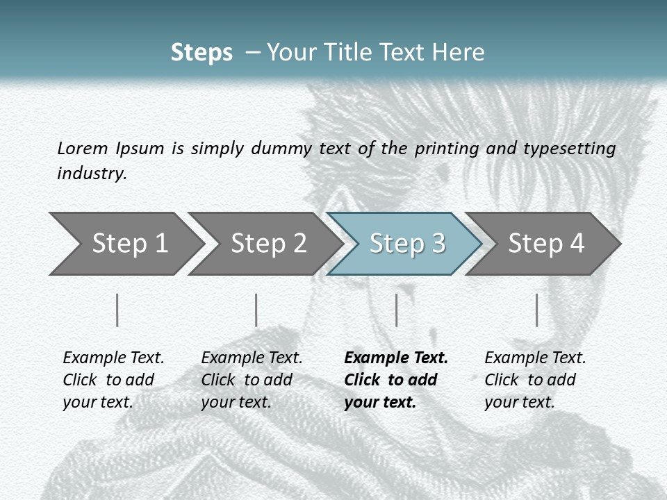 A Drawing Of A Man With Spiked Hair PowerPoint Template