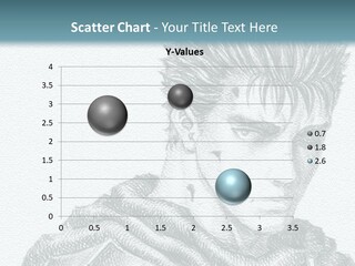 A Drawing Of A Man With Spiked Hair PowerPoint Template