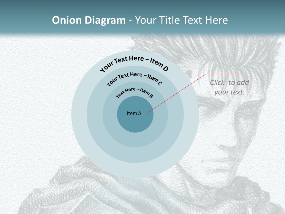 A Drawing Of A Man With Spiked Hair PowerPoint Template